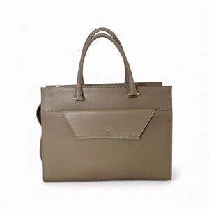 Ameli Zurich Central Bag In Greige Pebbled Leather